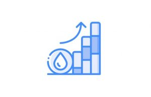 graph with water drop icon