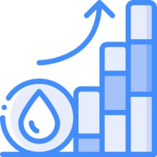 graph with water drop icon 2